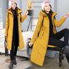 Women's Long Slim Down Jacket Hooded Thick Coat Down Jacket Down Cotton Padding