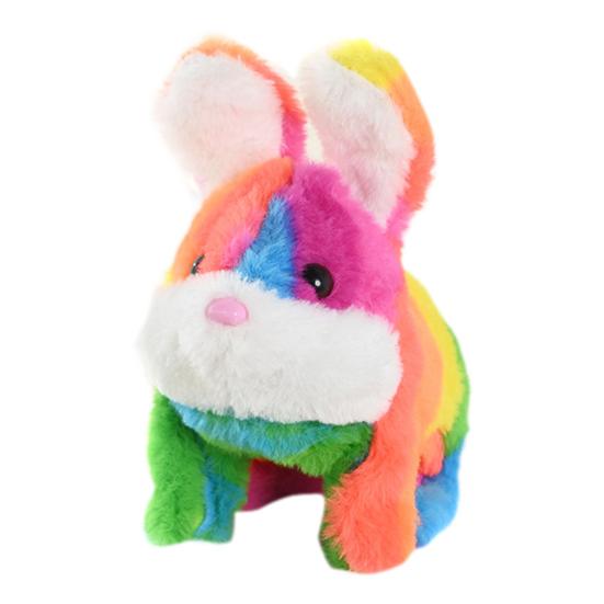 

Электрическая плюшевая игрушка кролик интерактивный кролик со звуками и движениями анимированный ходьба шевелящиеся уши подергивание носа подарок для малышей день рождения детей