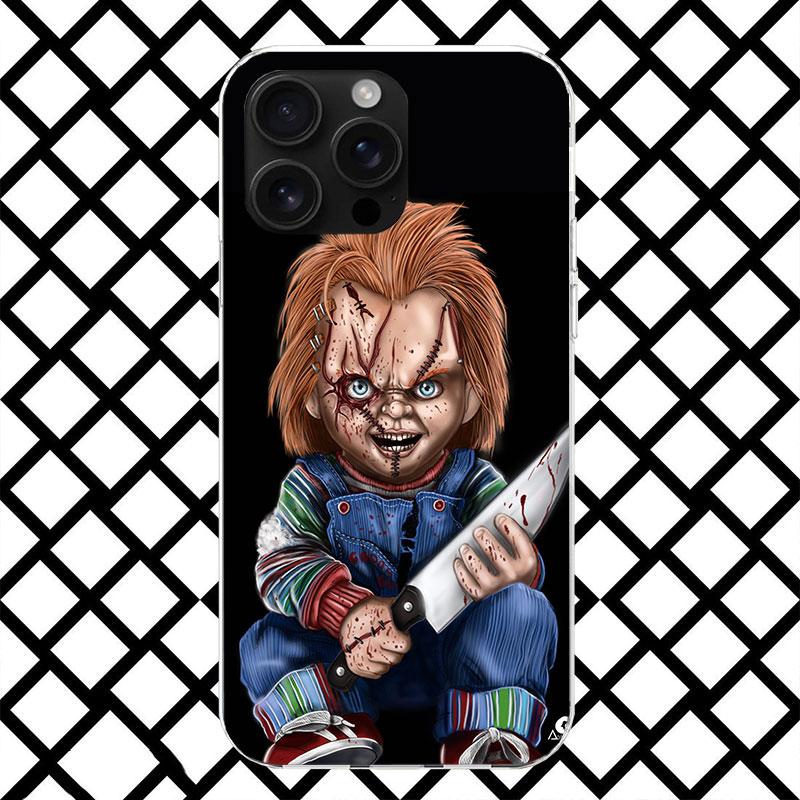 

Chucky Doll Horror Movie Phone Case for iPhone 17 Air 16 16E 15 14 Plus 13 Mini 12 11 Pro Max 7 8 + SE 2020 Soft Cover Fundas 17 iPhone 14 Pro Max