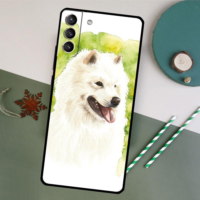 Cartoon Samoyed Dog Phone Case For Samsung Galaxy S25 S26 Ultra S20 S21 S22 S23 S24 Plus S10 S25 FE Back Cover