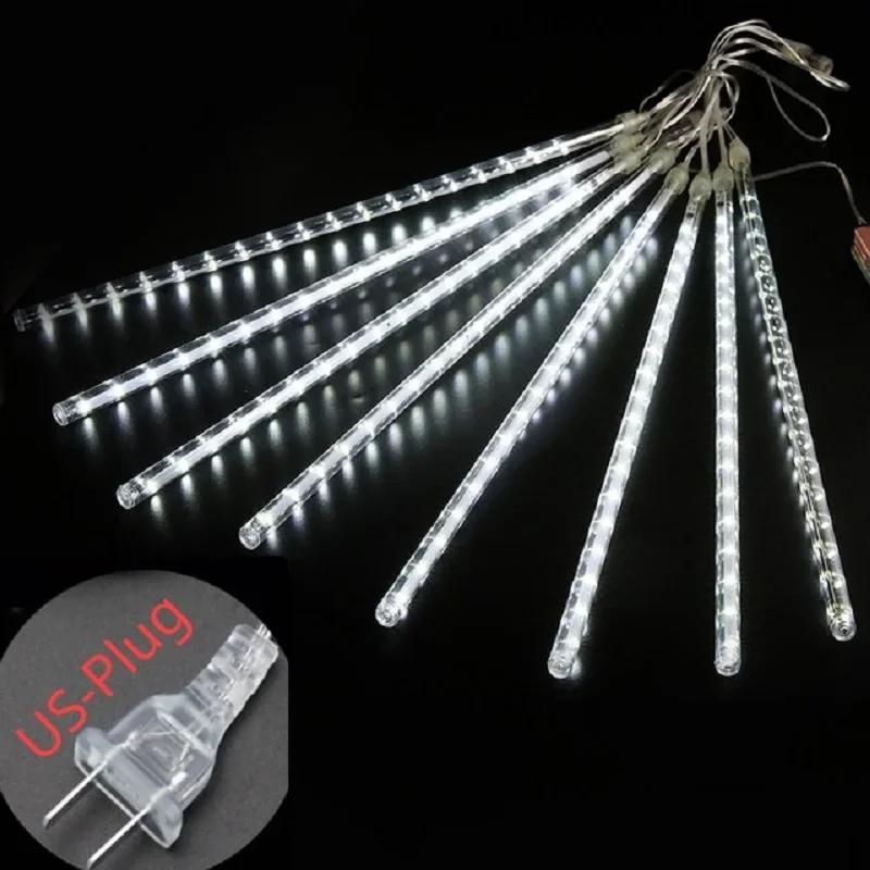 Solar Meteor Shower Rain String Lights Waterproof Garden Light 8 Tubes Christmas Tree Holiday Party Wedding Holiday Decoration