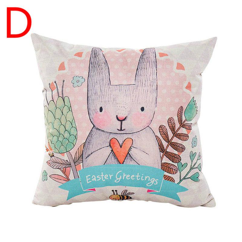 1PC Pillowcase 45x45cm Happy Easter Decorations  Home Easter Rabbit  Pattern Pillow Cover Wedding