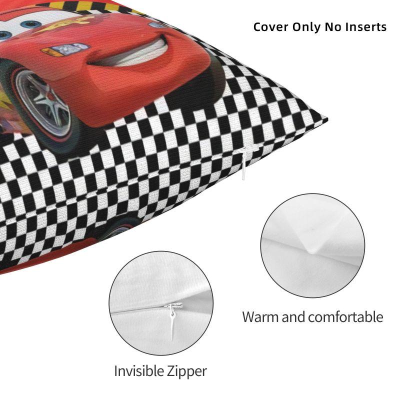 Custom Luxury Lightning McQueen Sport Race Car Cushion Cover 40x40cm Soft Pillow Case for Sofa Square Pillowcase
