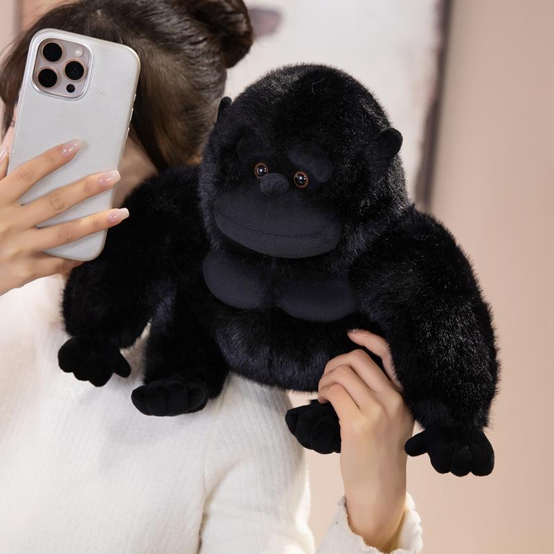 25Cm Cute Lifelike Gorilla Plush Toy Soft Stuffed Animal Doll For Kids Birthday Gift Home Room Decor