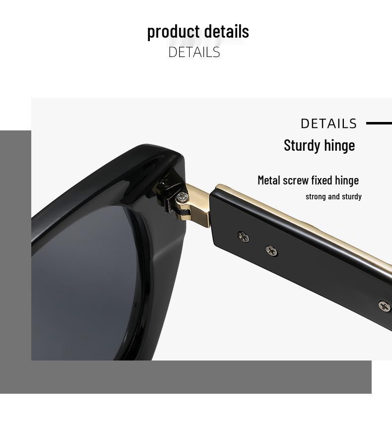 Women's Retro Large-Frame Polarized Sunglasses - Slimming & High-End Sun Protection for Driving.
