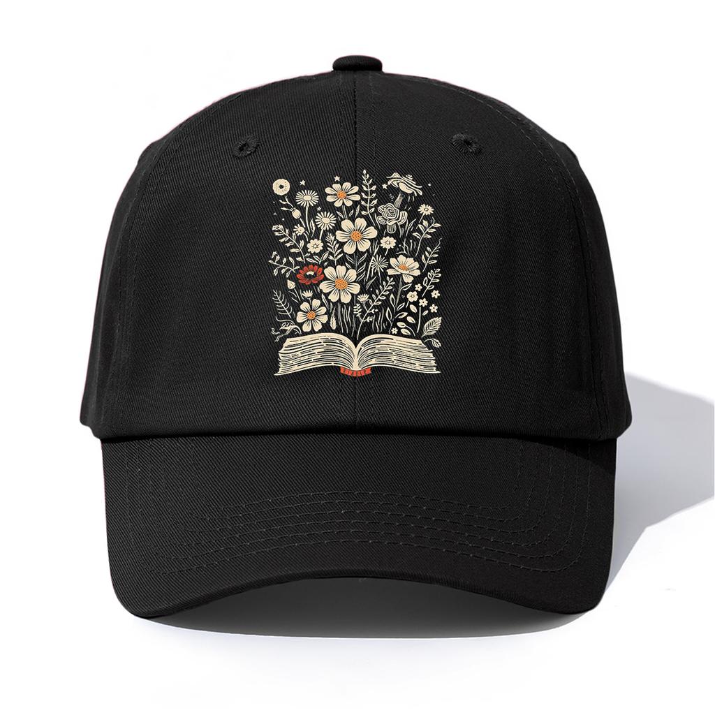 1pc Flowers Print Baseball Cap for Adults Minimalist Retro Style Casual Soft Adjustable Dad Hat Perfect As Gift