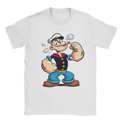 Miniso Lässiges Popeye Der Seemann Retro Cartoon T-Shirt Unisex Rundhals Baumwolle T-Shirt Kurzarm T-Shirt Sommerkleidung