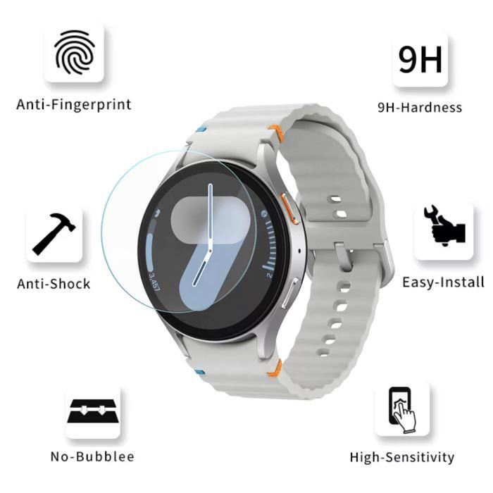 Gehärtetes Glas für Samsung Galaxy Watch 7 44mm [2er-Pack] Displayschutzfolie Uhr Phonillico