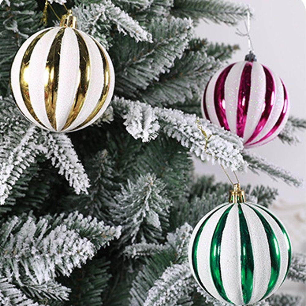 6pcs Creative Christmas Ball Set Plastic Hanging Ornament Christmas Tree Pendant Wedding