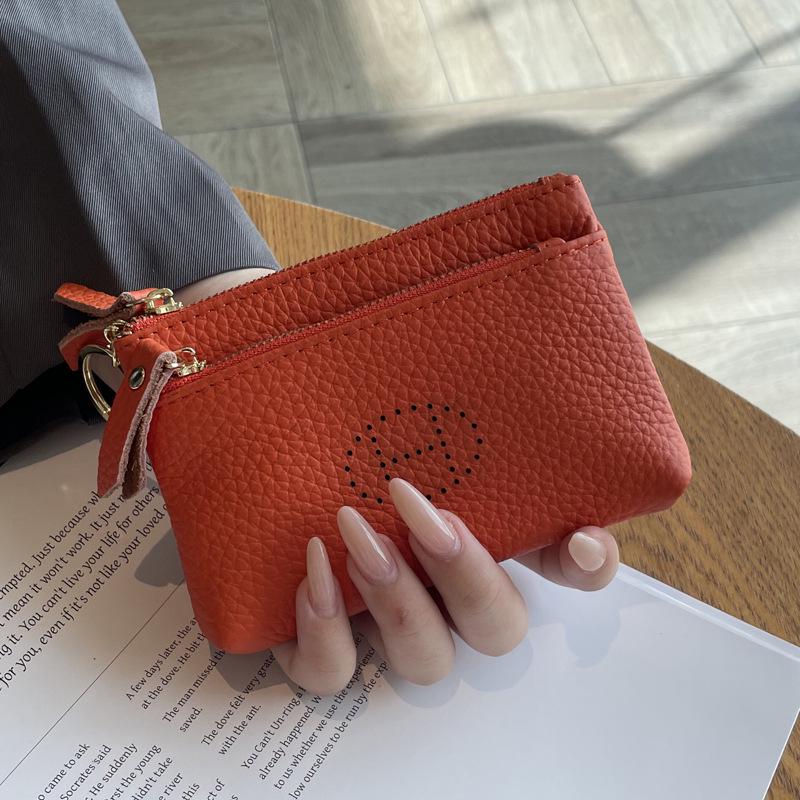 2025 Women's Genuine Leather Coin Purse: Exquisite High-End Compact Wallet with Zipper