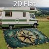 1pc 2D Flat Vintage Nautical Compass Pattern Rectangular Non‑Slip Area Rug, Indoor Home Rug for Living Room, Bedroom, Bedside
