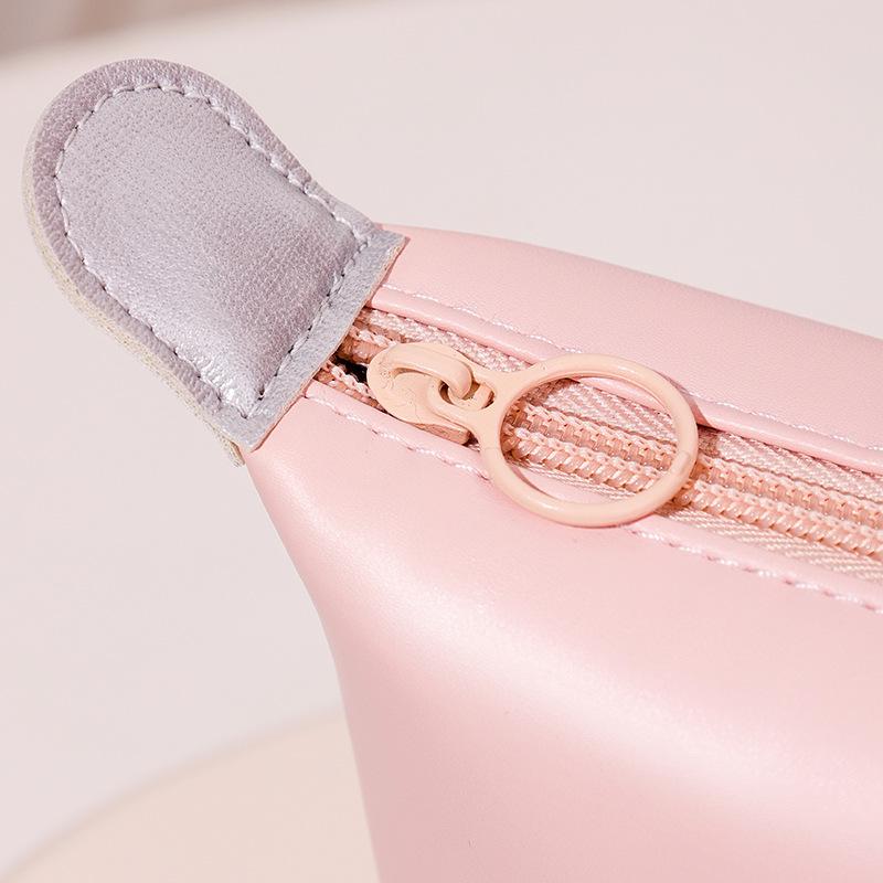 Dumpling-Shape PU Large-Capacity Waterproof Cosmetic Travel Bag