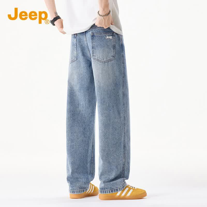 JEEP Men's High-Street Summer Thin Loose Straight-Leg Jeans