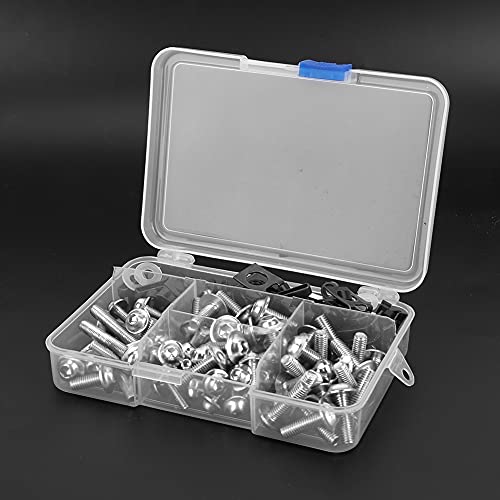 Motorradschrauben Aluminium 177 Stück Motorradschrauben Verkleidungsschrauben-Kit Universal M5 M6 für Yamaha Sportmotorrad (SILBER)