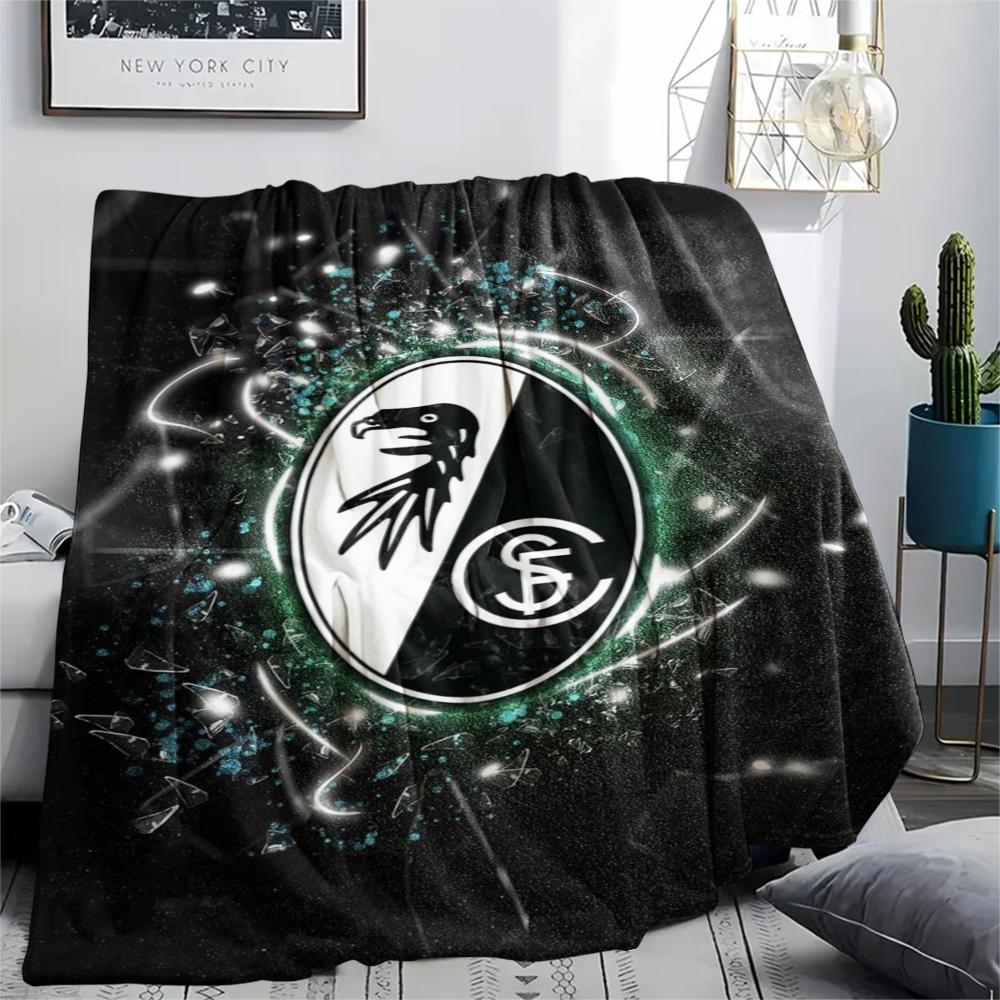 1pc SC Freiburg Print Flannel Blanket, High Quality Comfortable for All Seasons, Home Decor, Warmth and Comfort, Perfect for Christmas Gifts80