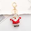 Keychain Pendant Sparkling Rhinestones Santa Claus Design Metal Keyring Decorative Key Holder Friends Bag