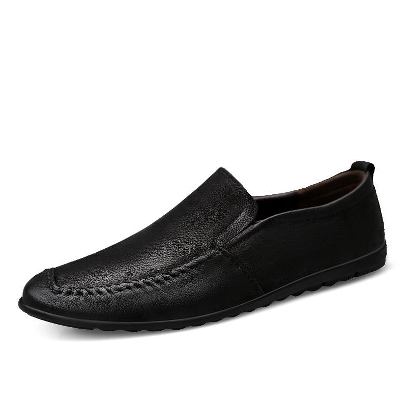 Store størrelser Vår/Sommer Latsabbsko Herresko Fritidssko i lær Sko Myk overflate og myk såle Britiske herresko Slip-on