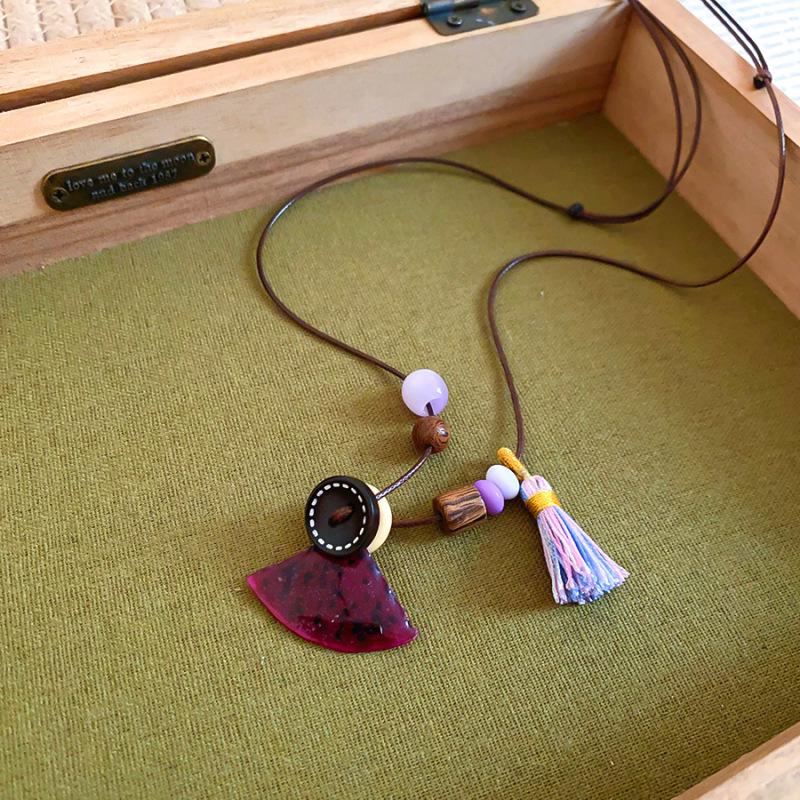 Fresh Fruit Peel Beaded Wood Necklace Clavicle Chain - Versatile Everyday Accessory