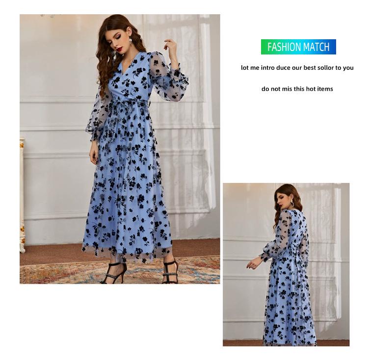 TY-471 Elegant High-Waist Mesh Dress for Women, European & American Fashion, Fall 2023 - Available in 10 Colors