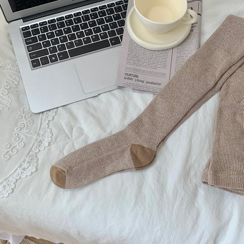 6 Colors Winter Pantyhose Women Fashion Korean Style Wool Catton Warmer Tights Slim Leg Stretch Bottom Thigh Stockings Girls