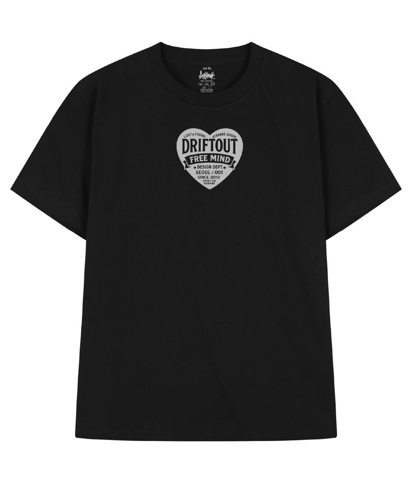 DRIFTOUT Free Mind Text Logo Heart Short Sleeve T-Shirt (3 Colors)