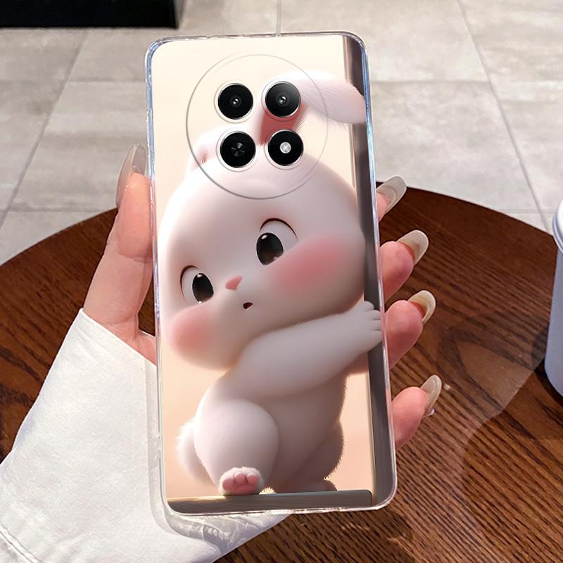 Casing For Realme 12 5G 12X 5G C63 5G Clear Silicone Jelly Soft TPU Back Cover Realme 13 5G Narzo 70X N65 Cute Cat Phone Case