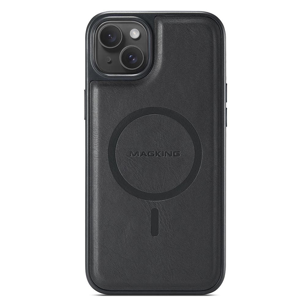 MAGKING K1 Series For iPhone 14 Magnetic Case PC+TPU+PU Phone Cover with Card Holder