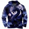 Men's Dragon 3D Hoodie Sweatshirt Cool Party Long Sleeve Crew Neck Club Streetwear 