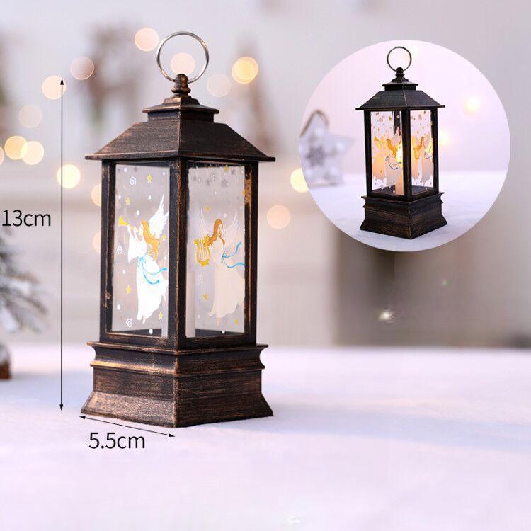 Різдвяна вітряна лампа Внутрішнє освітлення Мала вітряна лампа Полум’яна лампа Квадратна лампа Світильник зі свічками Світлодіодна електронна лампа Різдвяні прикраси Орнамент