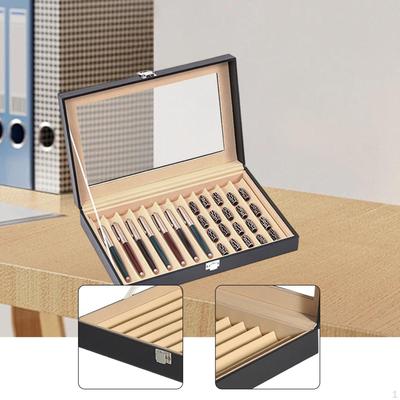 Pen Display Box 12 Window Container Protection Collection Case Organizer for Office Home