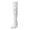 Pointed Pleated Tall Boots  Autumn and Winter Thin Heel Super High Heel Pile Boots Over Knee Boots Knight Boots