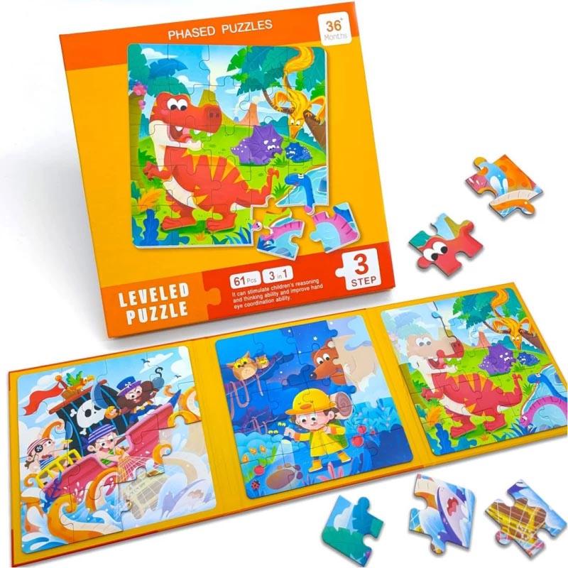 Magnetic Puzzle - Level 3 - Pirates, Guard, Dinosaurs