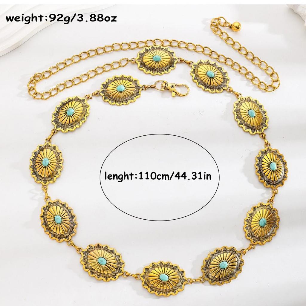 Bohemian Retro Metal Waist Chain for Women - Ethnic Style Body Jewelry