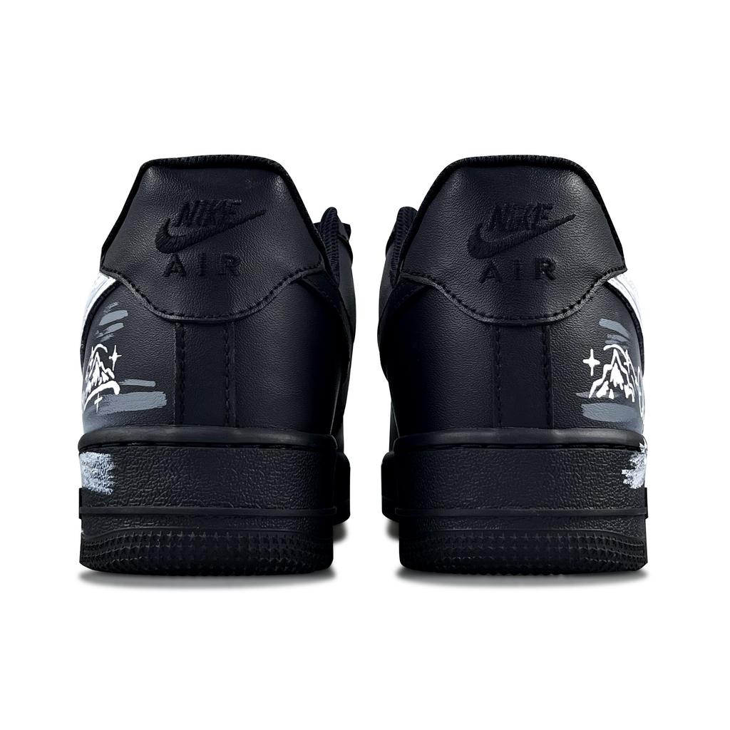 Nike Air Force 1 Galaxy Graffiti Abrasion Resistant Low top Skateboard Shoes Unisex Black White CW2288-001(Team1283-)