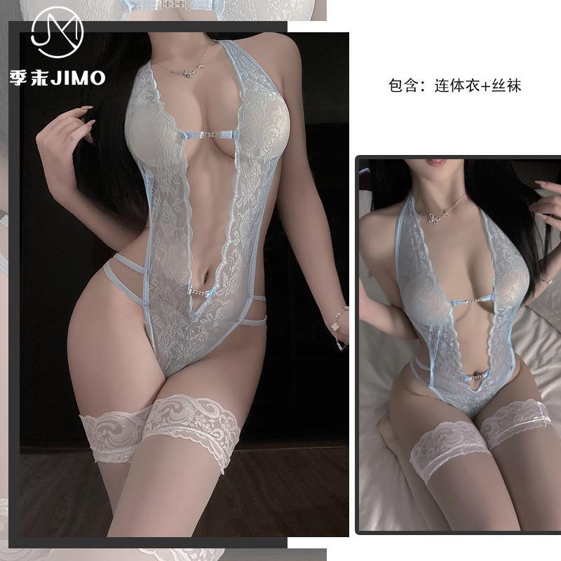 Pure desire sexy neck lace underwear perspective free erotic onesie hot temptation erotic underwear women B