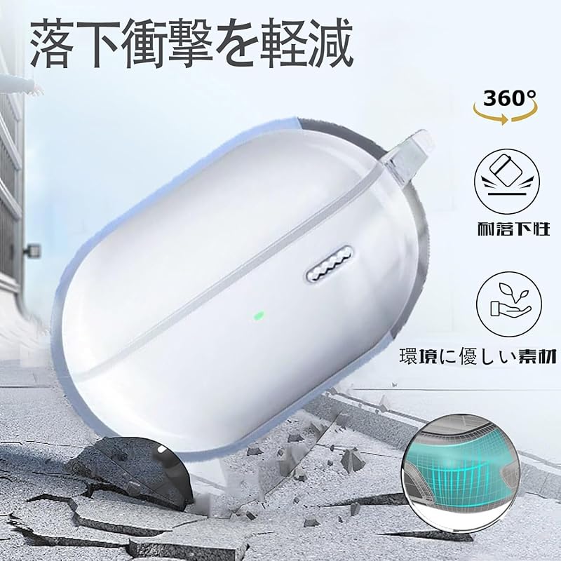 For SOUNDPEATS CC/SOUNDPEATS PearlClip Pro case Cover [HNWEIWEI] transparent TPU material (with carabiner + strap) ) silicon storage case convenience