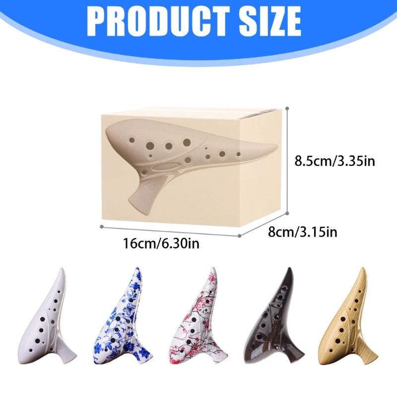 12 Hole Ceramic Ocarina Musical Device Smooth Surfaces Texture Balanced Tone Output for Aspiring Musicians and Collectors