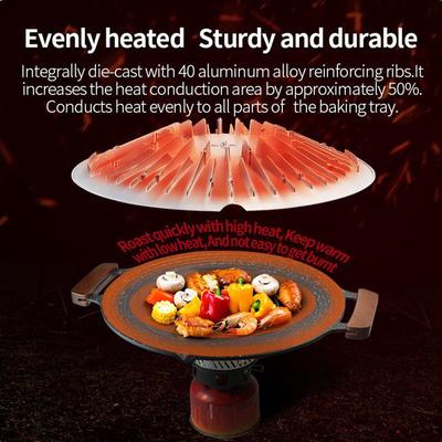 Grillpfanne für Herd Campingpfanne mit Griffen Winddicht Tragbare Grillplatte für Grillen Campingausflug Outdoor-Grill