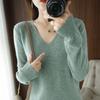 Sweaters Women Casual V-neck Solid Jumpers Pullovers Spring Autumn Womens Sweater Cashmere Knitwear Bottoming Shirt