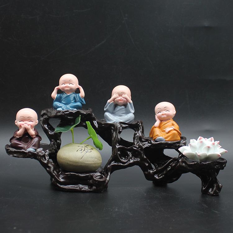 Zen Monk Figurine Ornament for Home Decor - Perfect for Living Room, Office, or Gift Displays