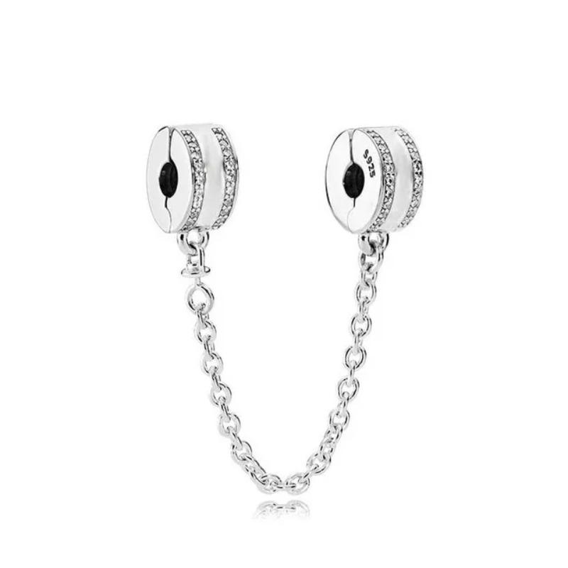 New 925 Silver Butterfly Stars & Moon Sunflower Safety Chains Spacer Beads Charms Fit Original Bracelets DIY Jewelry