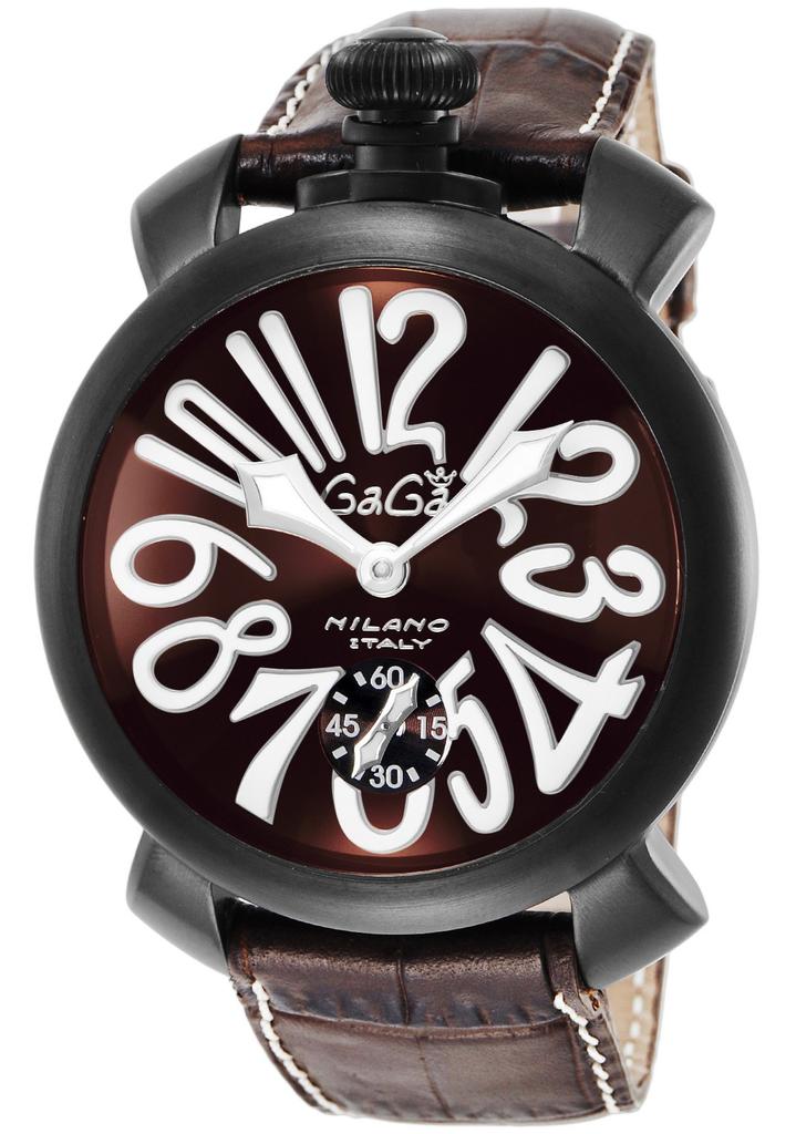 Outlet Genuine Boxless Watch MANUALE 48MM Brown Dial Manual Winding Daily Waterproof Brown [Gaga Milano] 5012.04S-BRW Men's [Item]