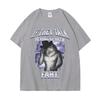 Wenn sie hinter deinem Rücken reden Furz Wolf Buchstäblich Ich Lustiges Meme Emo T-Shirt Unisex Kleidung Harajuku Retro Oversized Baumwoll-T-Shirt