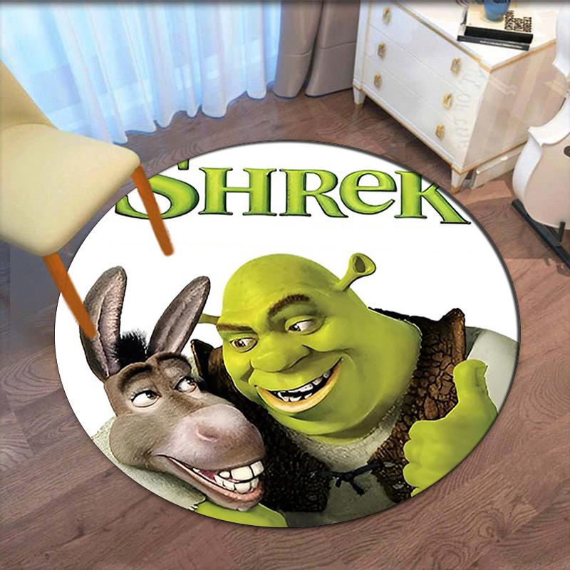 Shrek Baskılı Yuvarlak Halı Kilim Sandalye Halısı Alan Halısı Giriş Kapı Paspasları, Ofis Sandalyesi Oturma Odası Yatak Odası Mutfak Odası İçin.
