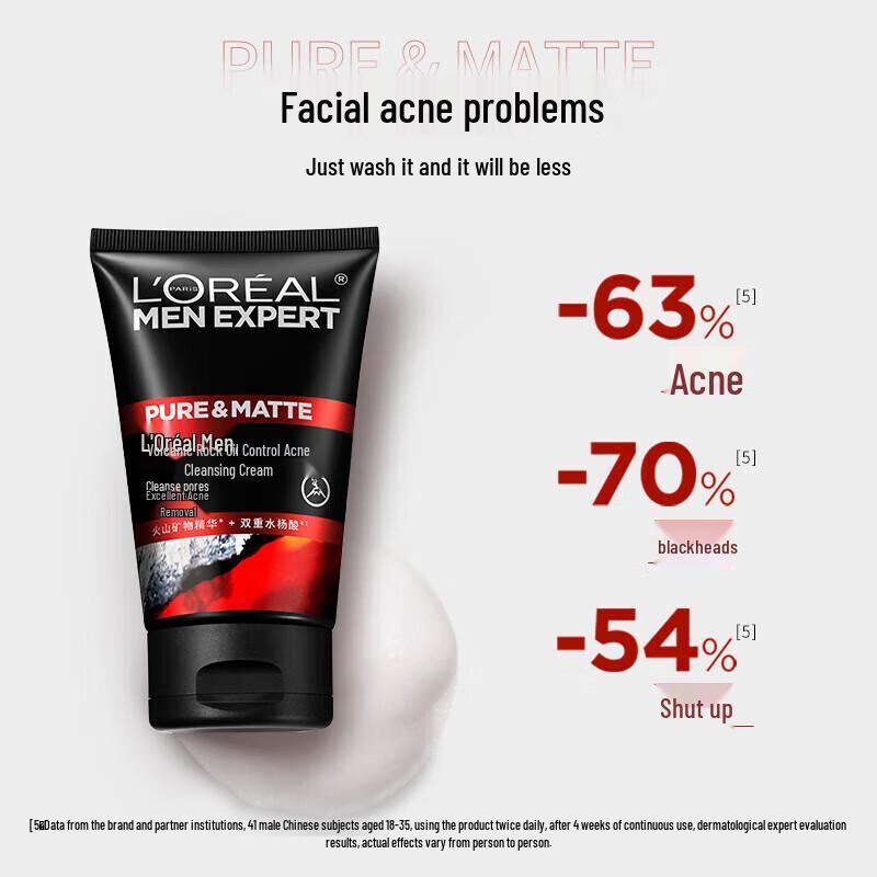 L'Oréal Men Expert Volcanic Red Foam Cleanser Twin Pack