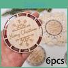 Pieces Christmas 6 Ornaments Macrame Crafts Pendants Wood Discs Diy Hanging For