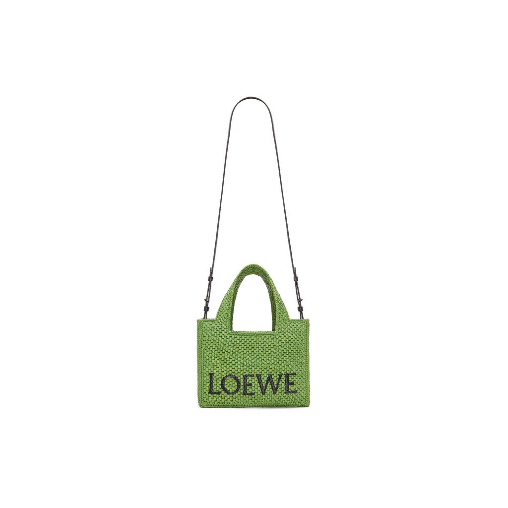 Loewe Font Tote With Detachable Adjustable Shoulder Strap In Wine Palm Fiber Women Tote Bag Green A685B59X01-4100