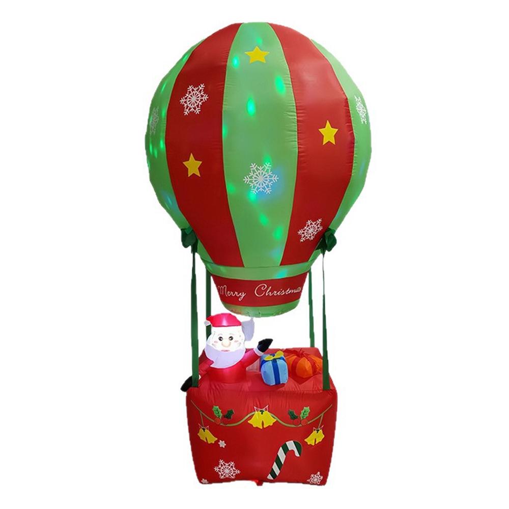 

Christmas Inflatables Hot Air Balloon Santa Claus with LED Light 7FT Inflatable Model Indoor Outdoor Ornament Xmas Garden Decor EU