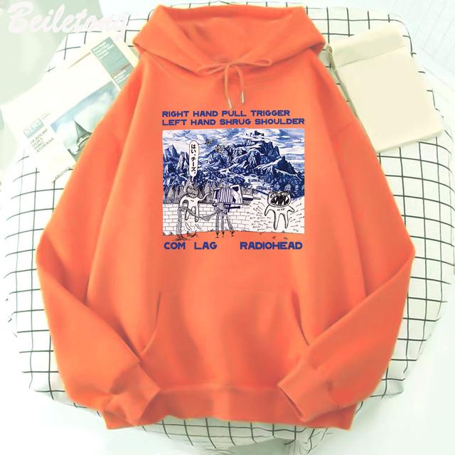 Radiohead Vintage Print Hoodie for Man/Women Hip Hop New York Tour Rock Band Music Album Sweatshirt Pullover Hoodies