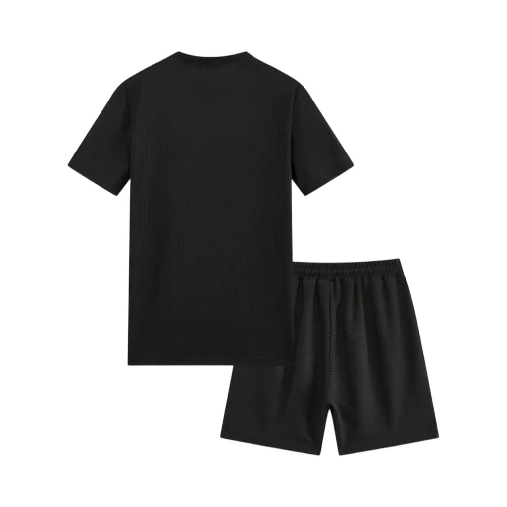 Men's  Sports  Leisure  Round  Neck  Short  Sleeves   And  Pull  Rope  Shorts  Set